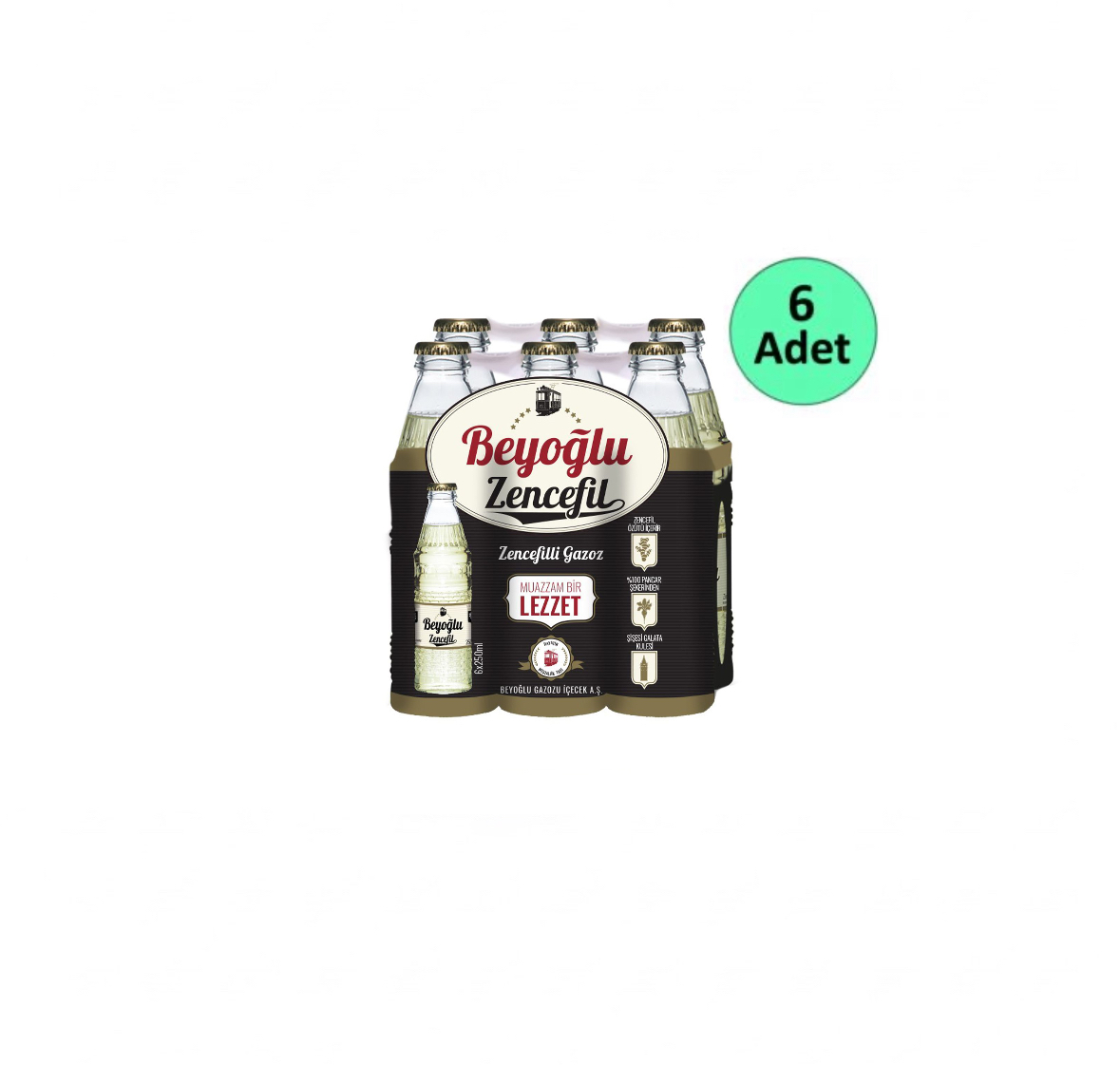 Beyoğlu Zencefilli Gazoz 6 x 250 ml